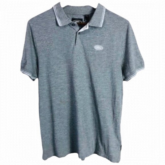 Land ROVER Official Grey White Short Sleeve Polo Golf Shirt size Medium - Picture 1 of 5
